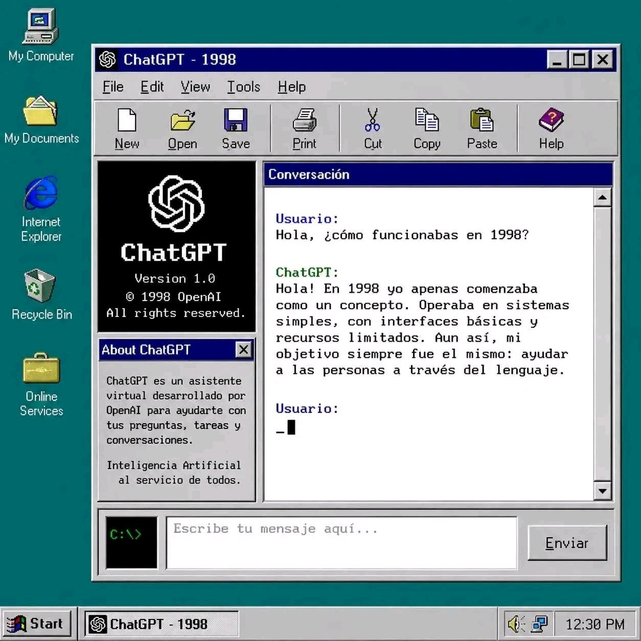 [forward]Así era chat GPT en el 98 😁