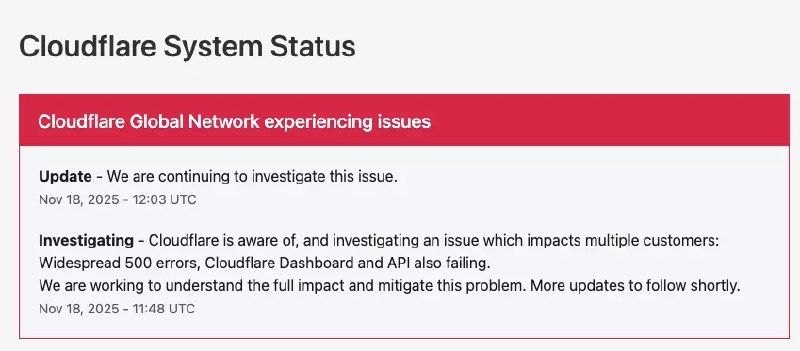 [forward]☁ Cloudflare falla a nivel global y da problemas